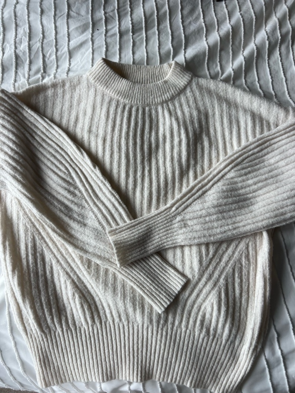 a new day Ribbed Cream Turtleneck Sweater